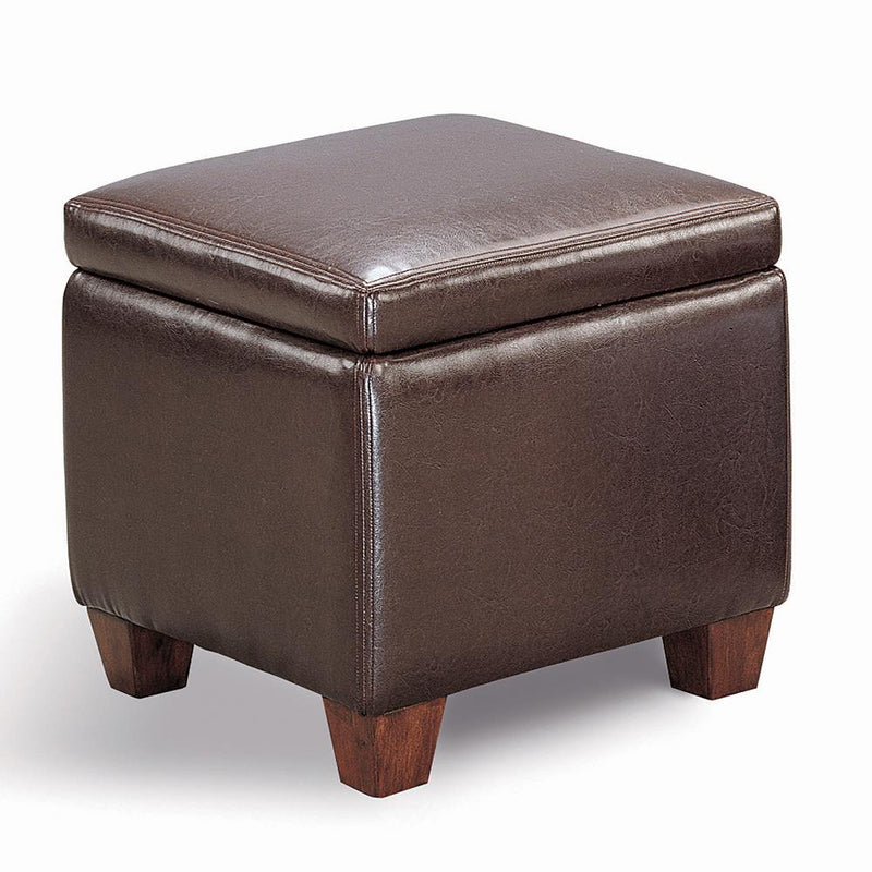 Causal Brown Storage Ottoman image