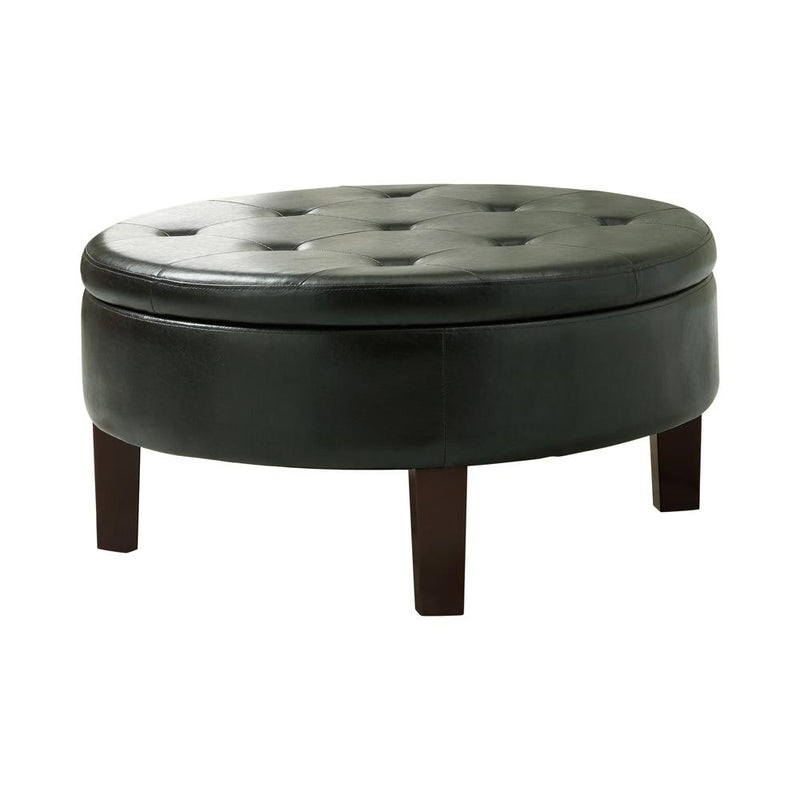 G501010 Casual Dark Brown Round Ottoman - Urban Living Furniture (Los Angeles, CA)