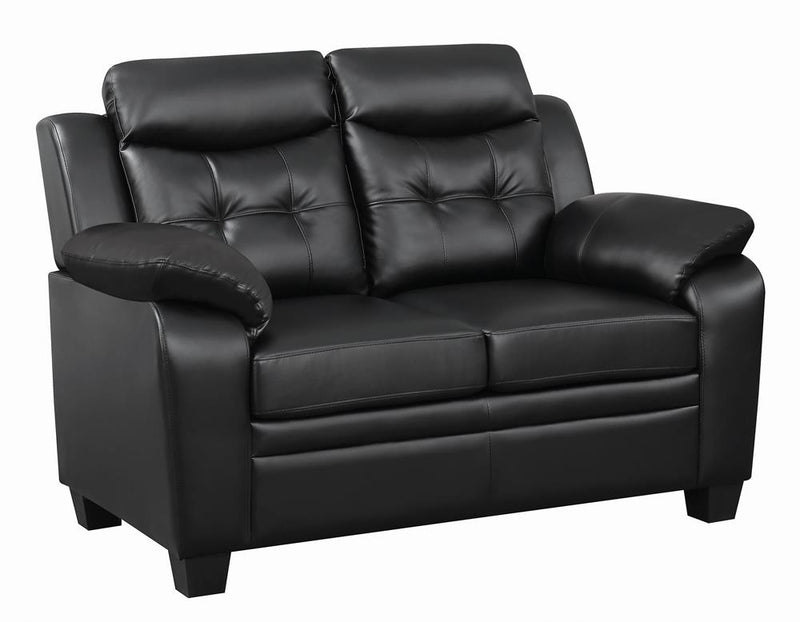 Finley Casual Black Padded Loveseat - Urban Living Furniture (Los Angeles, CA)