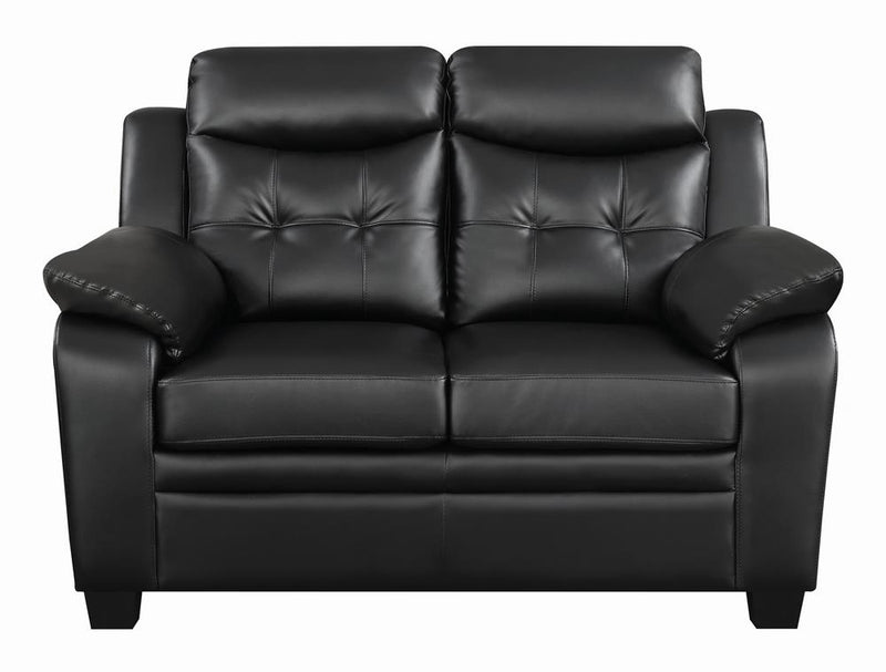 Finley Casual Black Padded Loveseat - Urban Living Furniture (Los Angeles, CA)