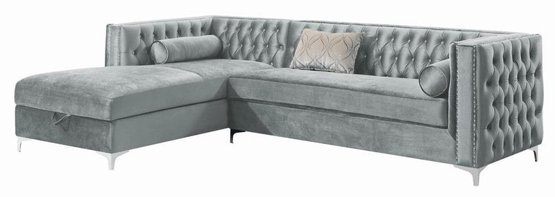 Bellaire Contemporary Silver and Chrome Sectional - Urban Living Furniture (Los Angeles, CA)