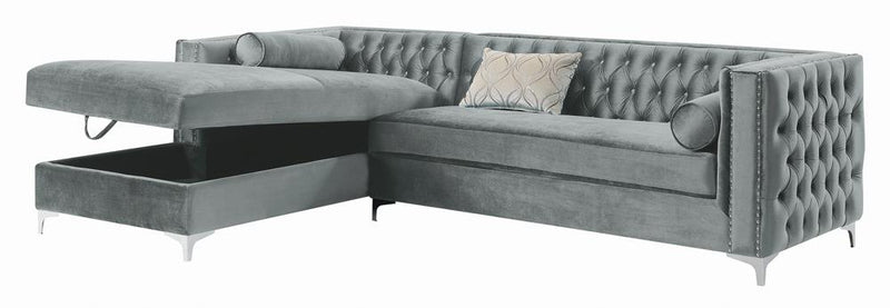 Bellaire Contemporary Silver and Chrome Sectional - Urban Living Furniture (Los Angeles, CA)