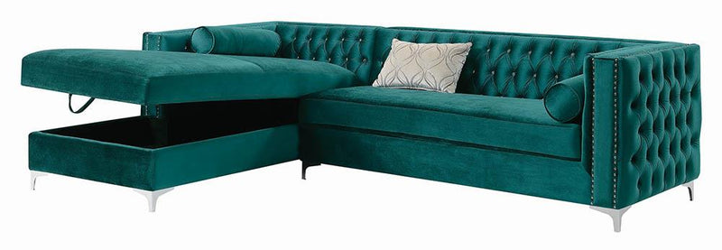 Bellaire Contemporary Teal and Chrome Sectional - Urban Living Furniture (Los Angeles, CA)