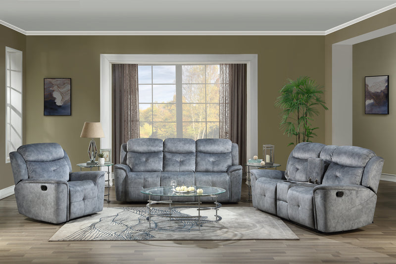 Mariana Silver Gray Fabric Sofa (Motion) image