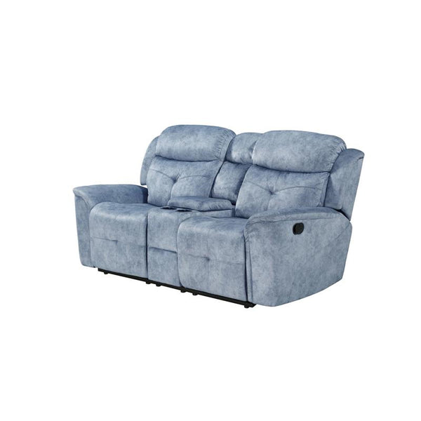 Acme Furniture Mariana Motion Loveseat in Silver Blue 55036 image