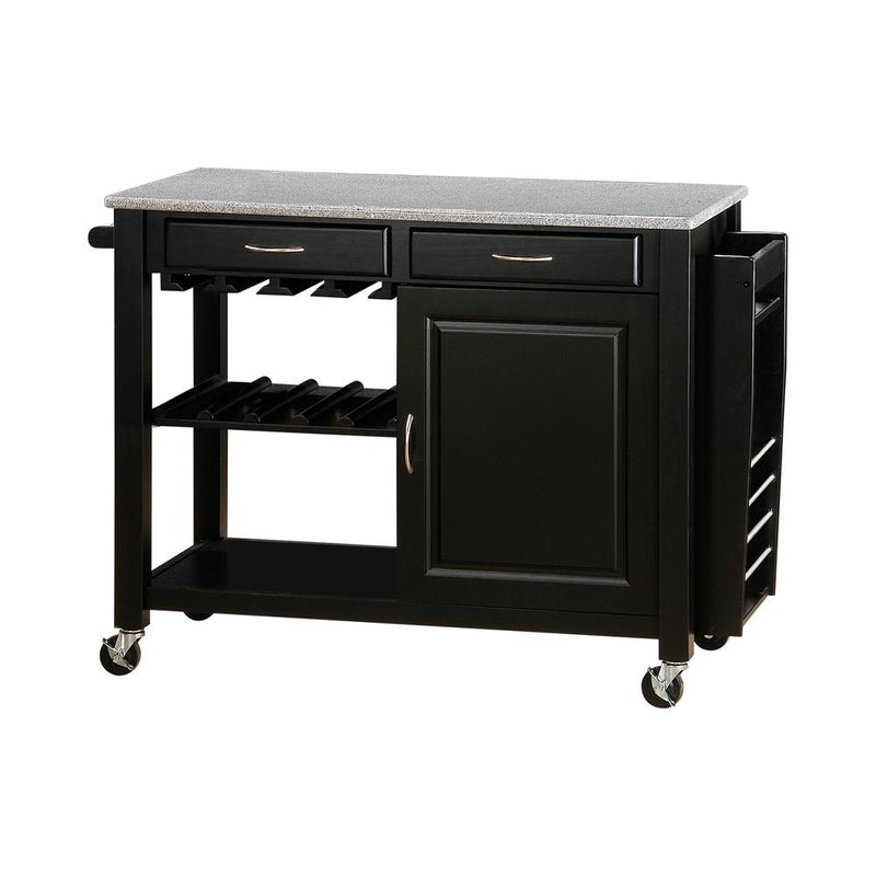 G5870 Black Kitchen Cart With Granite Top - Urban Living Furniture (Los Angeles, CA)