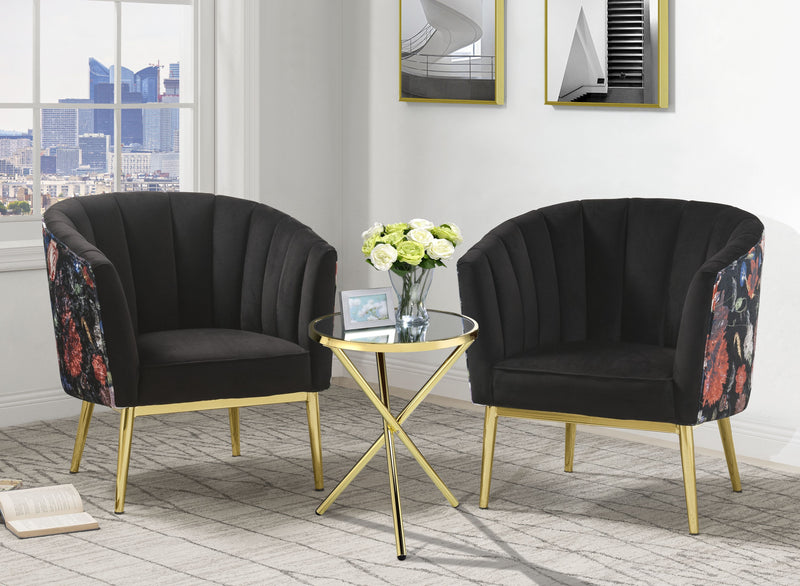 Colla Gray Velvet & Gold Accent Chair image
