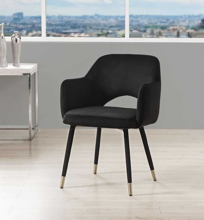 Applewood Black Velvet & Gold Accent Chair image