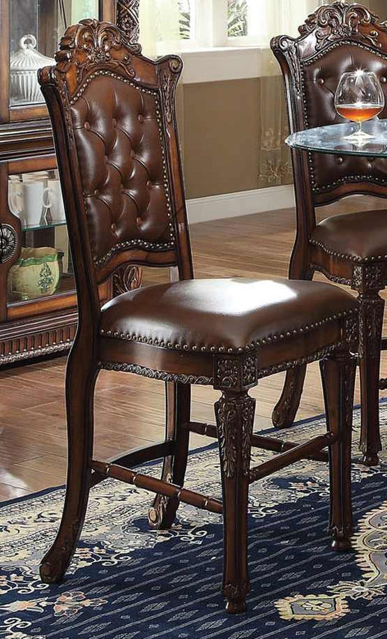 Acme Vendome Counter Height Chair with Tufted Back (Set of 2) in Cherry 62034 image