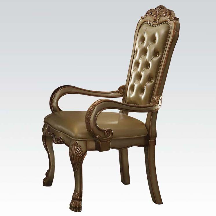 Acme Dresden Arm Chair in Gold Patina (Set of 2) 63154 image