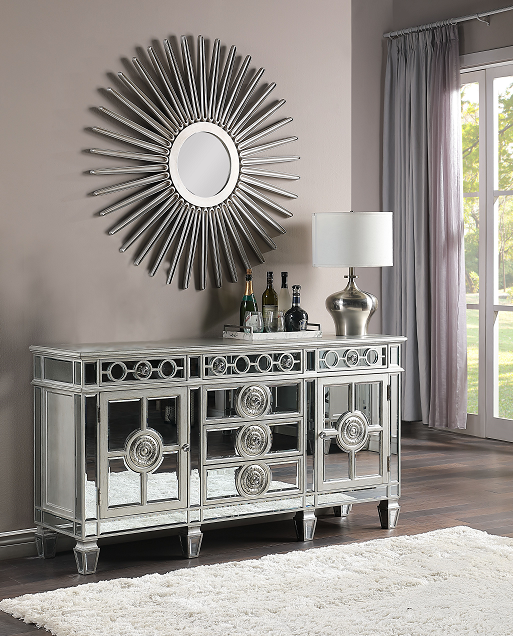 Varian Mirrored & Antique Platinum Server - Urban Living Furniture (Los Angeles, CA)