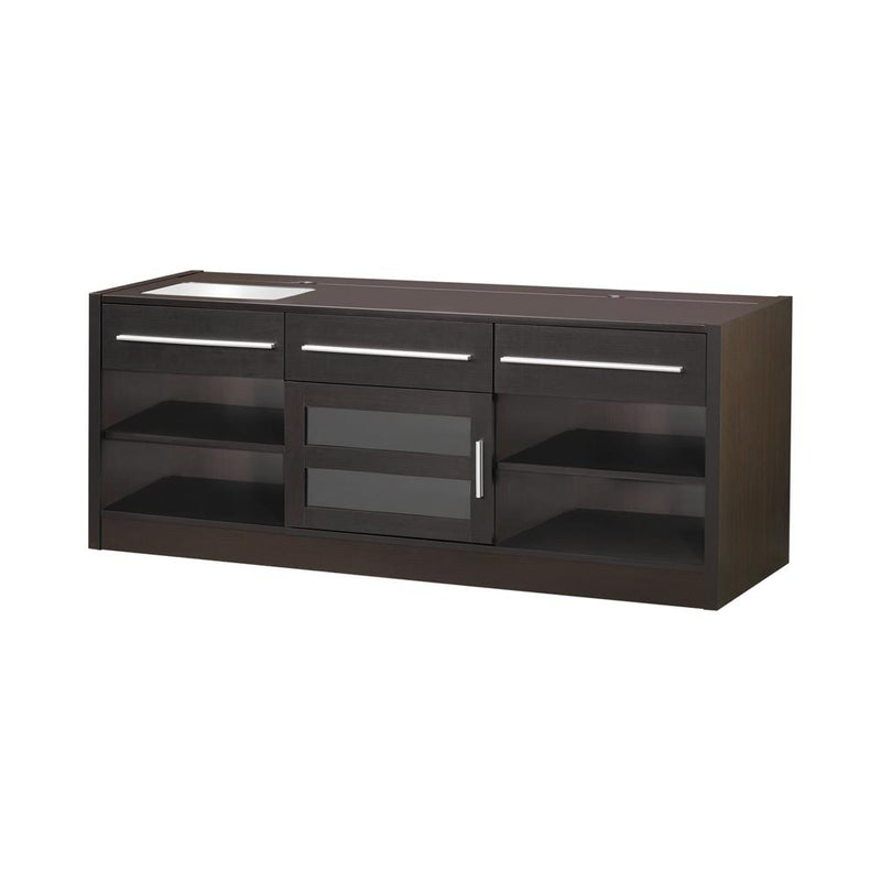 G700650 Contemporary Cappuccino TV Console With Connect-It Power Drawer