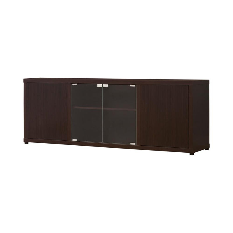 G700886 Casual Cappuccino TV Console With Push-To-Open Glass Doors - Urban Living Furniture (Los Angeles, CA)