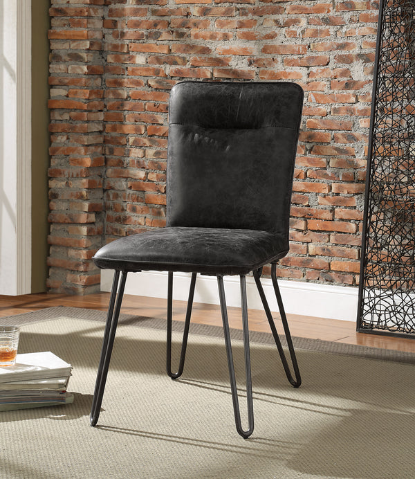 Hosmer Antique Ebony Top Grain Leather & Antique Black Side Chair image