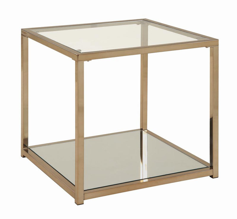 Calantha Modern Chocolate Chrome End Table - Urban Living Furniture (Los Angeles, CA)