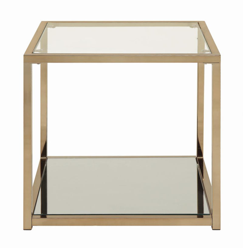 Calantha Modern Chocolate Chrome End Table - Urban Living Furniture (Los Angeles, CA)