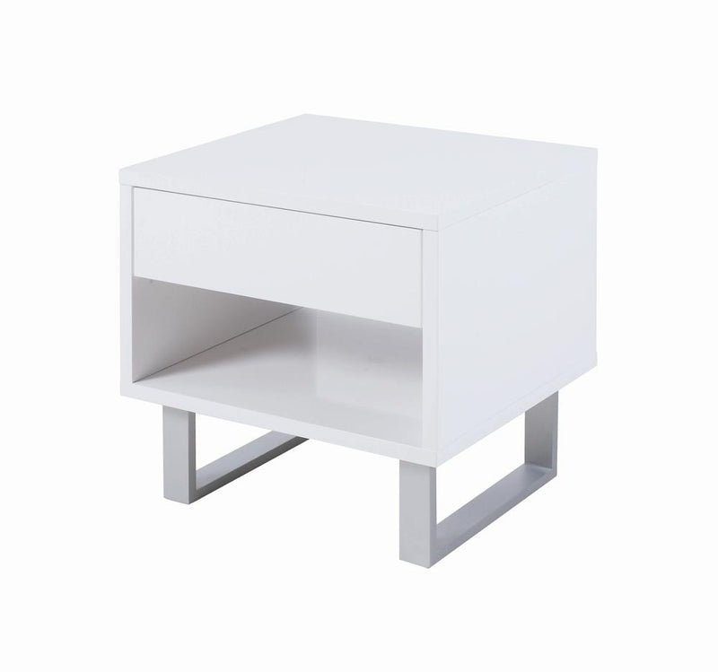 G705698 Contemporary Glossy White End Table - Urban Living Furniture (Los Angeles, CA)