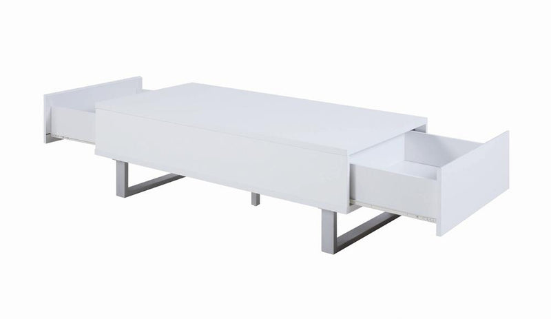 G705698 Contemporary Glossy White Coffee Table - Urban Living Furniture (Los Angeles, CA)