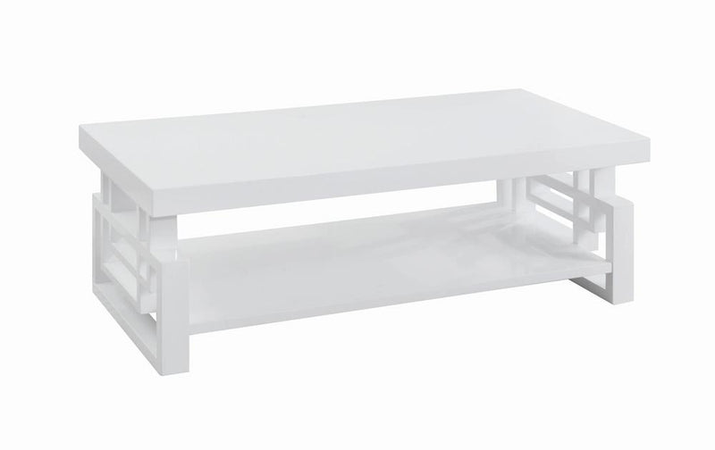 Transitional Glossy White Coffee Table - Urban Living Furniture (Los Angeles, CA)