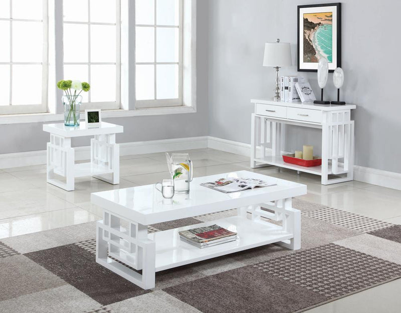 Transitional Glossy White Coffee Table - Urban Living Furniture (Los Angeles, CA)