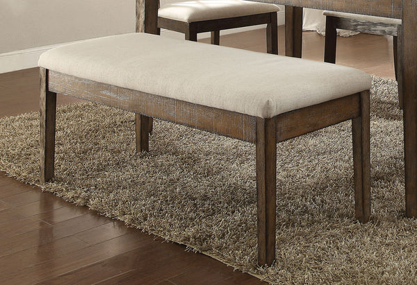 Acme Furniture Claudia Upholstered Bench in Beige and Brown 71718 image