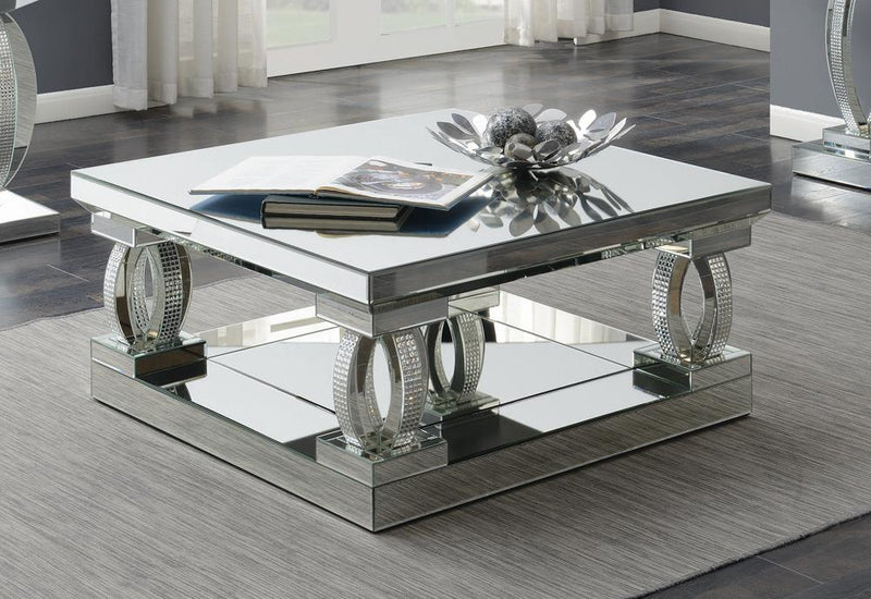 G722518 Contemporary Silver Mirrored Coffee Table image