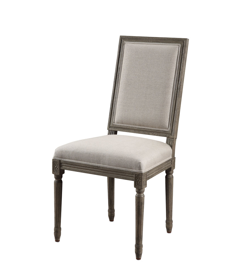 Ruby Linen & Rustic Gray Oak Side Chair