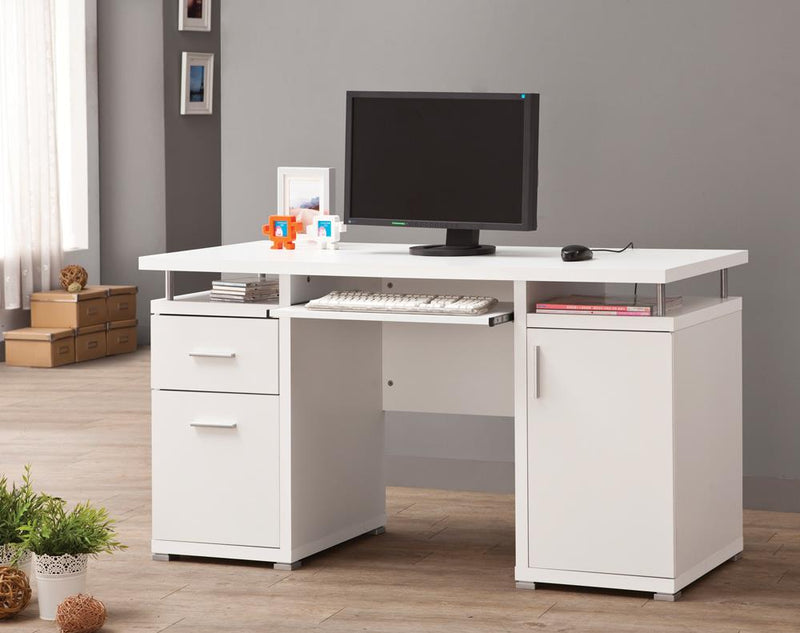 G800108 Contemporary White Computer Desk - Urban Living Furniture (Los Angeles, CA)