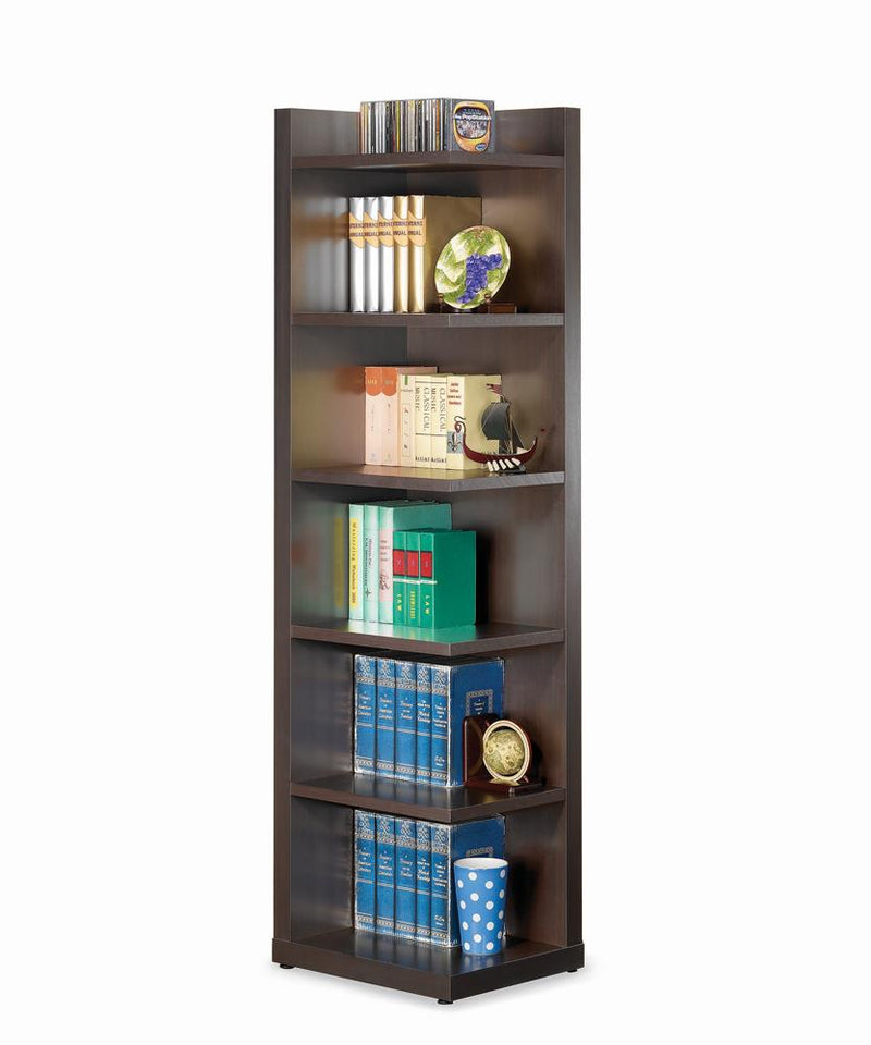 Transitional Cappuccino Corner Bookcase - Urban Living Furniture (Los Angeles, CA)