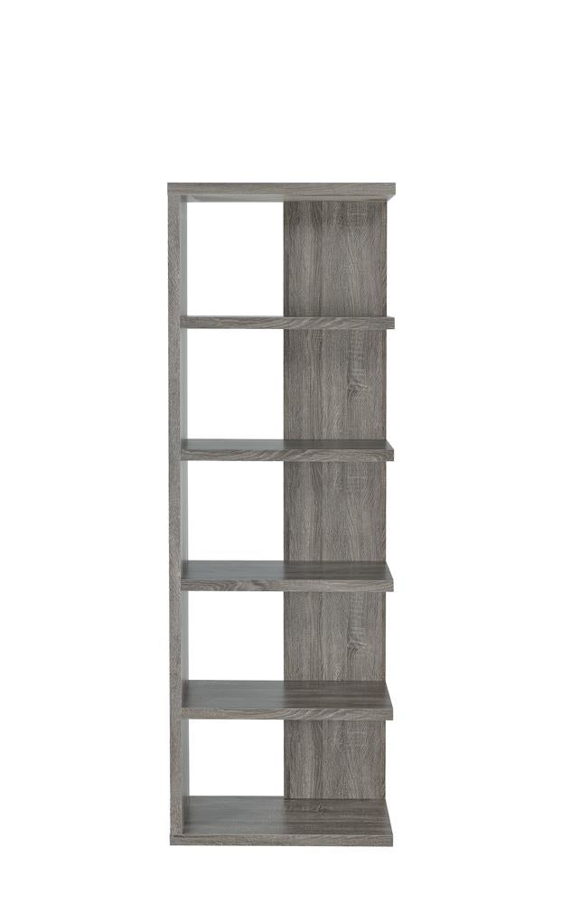 G800553 Contemporary Weathered Grey Five-Shelf Bookcase - Urban Living Furniture (Los Angeles, CA)