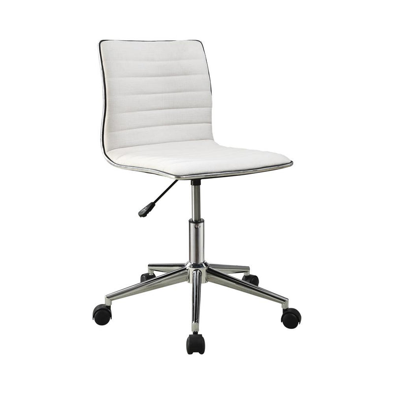 Modern White and Chrome Home Office Chair