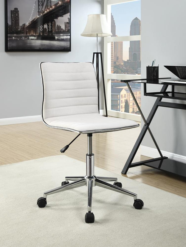 Modern White and Chrome Home Office Chair image