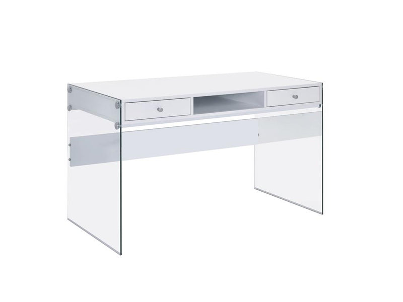 G800829 Contemporary Glossy White Writing Desk - Urban Living Furniture (Los Angeles, CA)