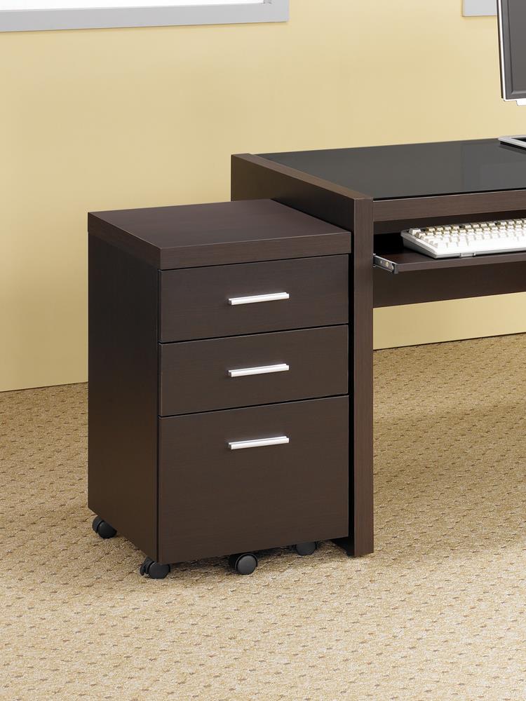 Skylar Contemporary Cappuccino Three-Drawer Mobile File Cabinet - Urban Living Furniture (Los Angeles, CA)