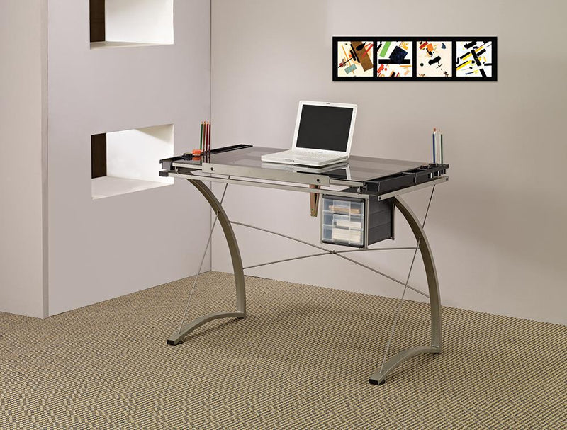 G800986 Contemporary Glass Top Drafting Desk - Urban Living Furniture (Los Angeles, CA)