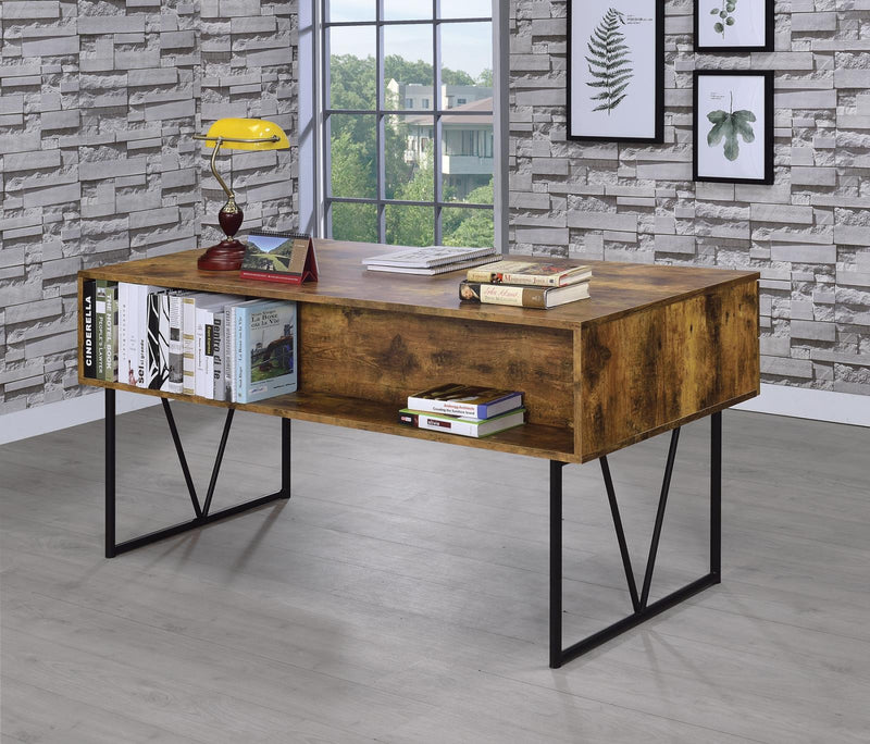 Analiese Industrial Antique Nutmeg Writing Desk - Urban Living Furniture (Los Angeles, CA)