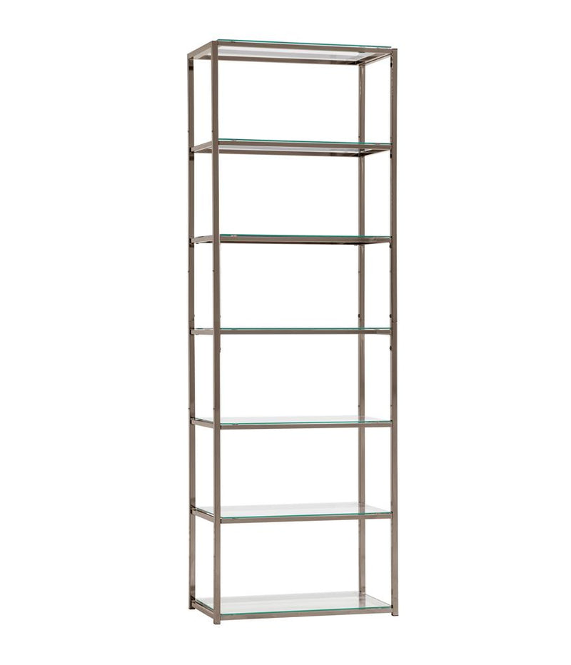 G801017 Contemporary Black Nickel Six-Tier Bookcase - Urban Living Furniture (Los Angeles, CA)