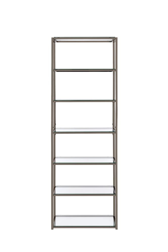 G801017 Contemporary Black Nickel Six-Tier Bookcase - Urban Living Furniture (Los Angeles, CA)