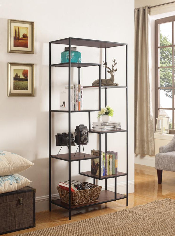 Industrial Walnut and Black Bookcase image