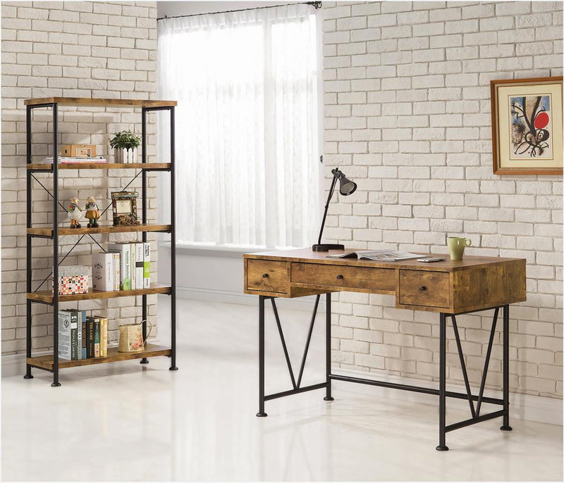 Barritt Industrial Antique Nutmeg Bookcase - Urban Living Furniture (Los Angeles, CA)