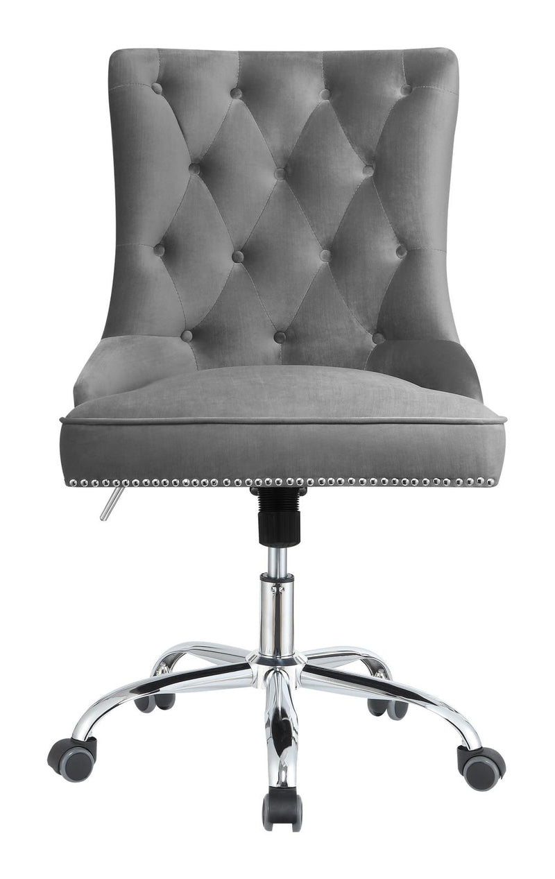 Modern Grey Velvet Office Chair