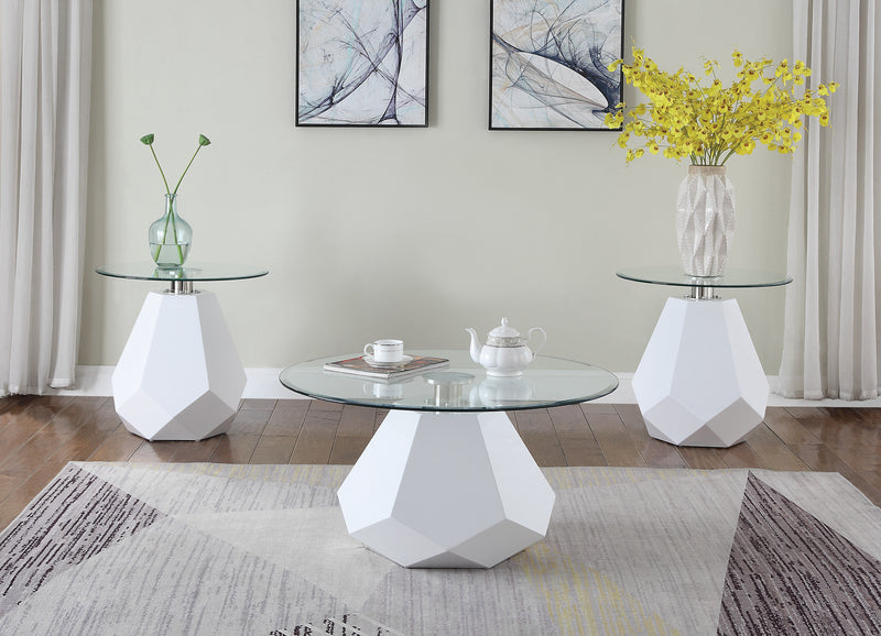 Chara White High Gloss & Clear Glass Coffee Table image