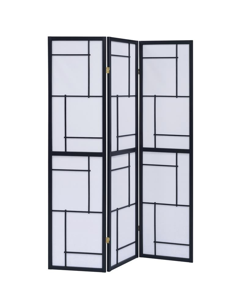 G900102 Contemporary Black Three-Panel Screen - Urban Living Furniture (Los Angeles, CA)