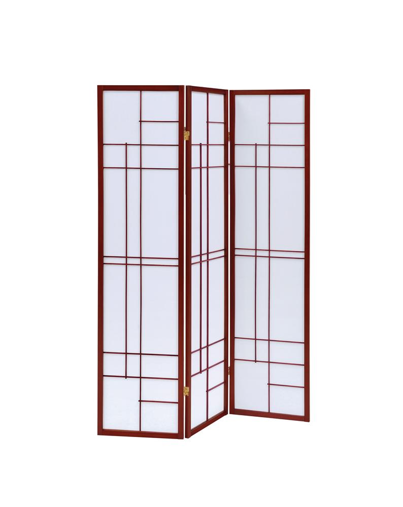 Transitional Brown Red Three-Panel Screen - Urban Living Furniture (Los Angeles, CA)