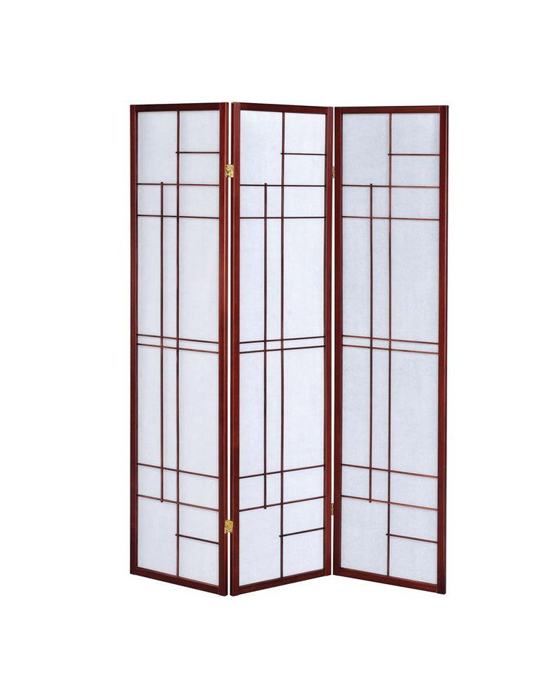 Transitional Brown Red Three-Panel Screen - Urban Living Furniture (Los Angeles, CA)