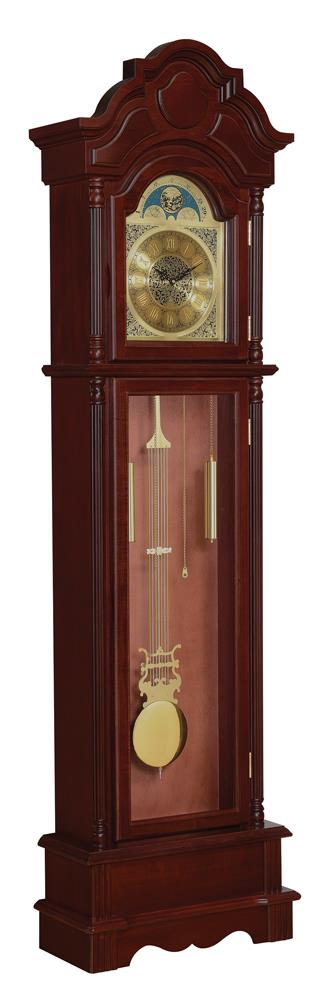 Traditional Brown Red Grandfather Clock - Urban Living Furniture (Los Angeles, CA)