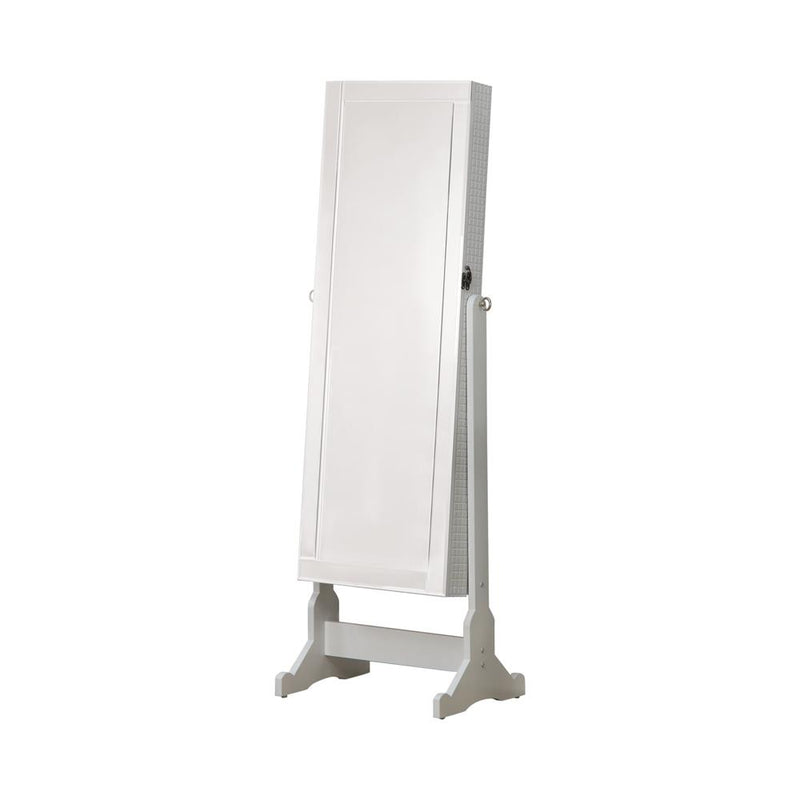 Transitional White Cheval Mirror and Jewelry Armoire - Urban Living Furniture (Los Angeles, CA)