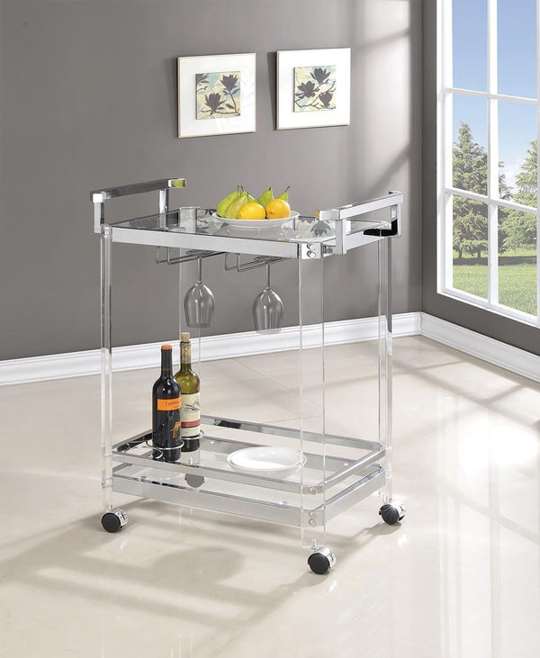 Traditional Clear Acrylic and Chrome Serving Cart image