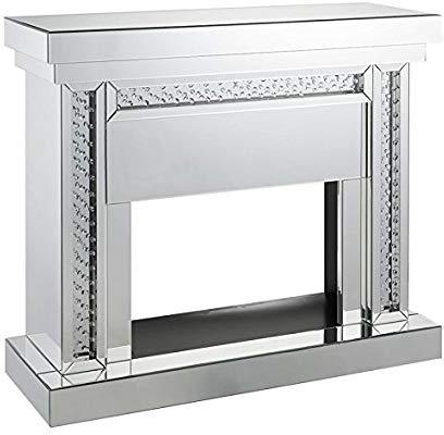 Acme Furniture Nysa Fireplace in Mirrored & Faux Crystals 90272 image