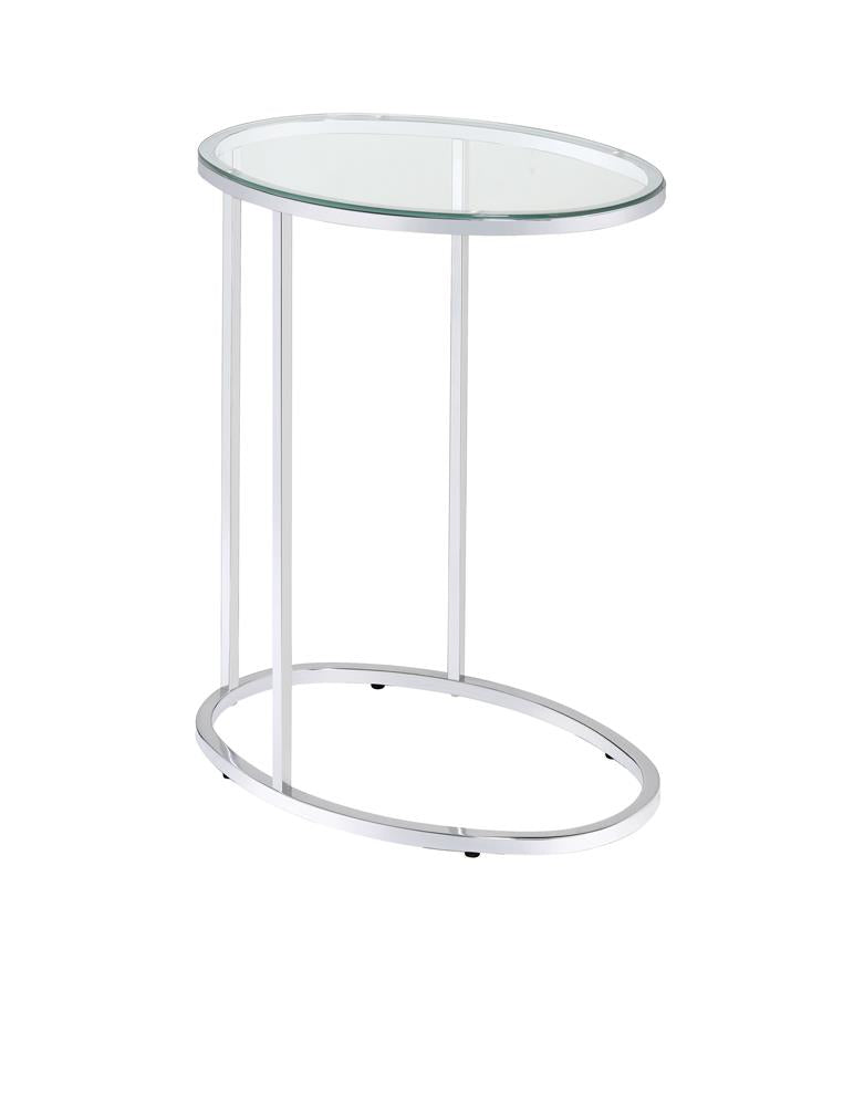 G902927 Contemporary Glass and Chrome Snack Table - Urban Living Furniture (Los Angeles, CA)